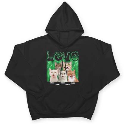 Custom Photo Love Cats - Gift For Cat Lovers, Cat Mom, Cat Dad - Personalized T Shirt