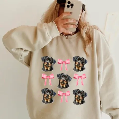 Custom Dog with Bow Sweatshirt - Perfect Gift for Pet Moms
