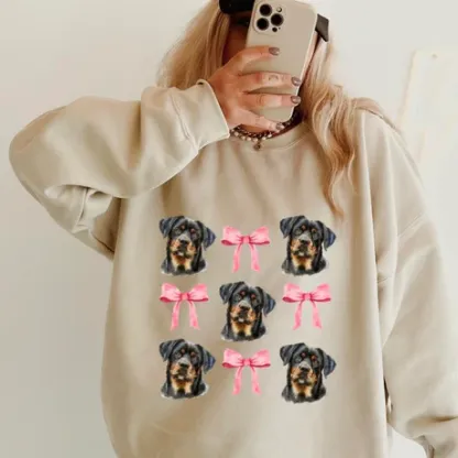 Custom Dog with Bow Sweatshirt - Perfect Gift for Pet Moms