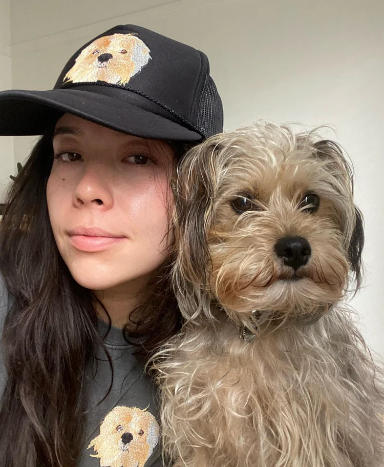 Embroidered Pet Portrait Organic Cotton Baseball Cap