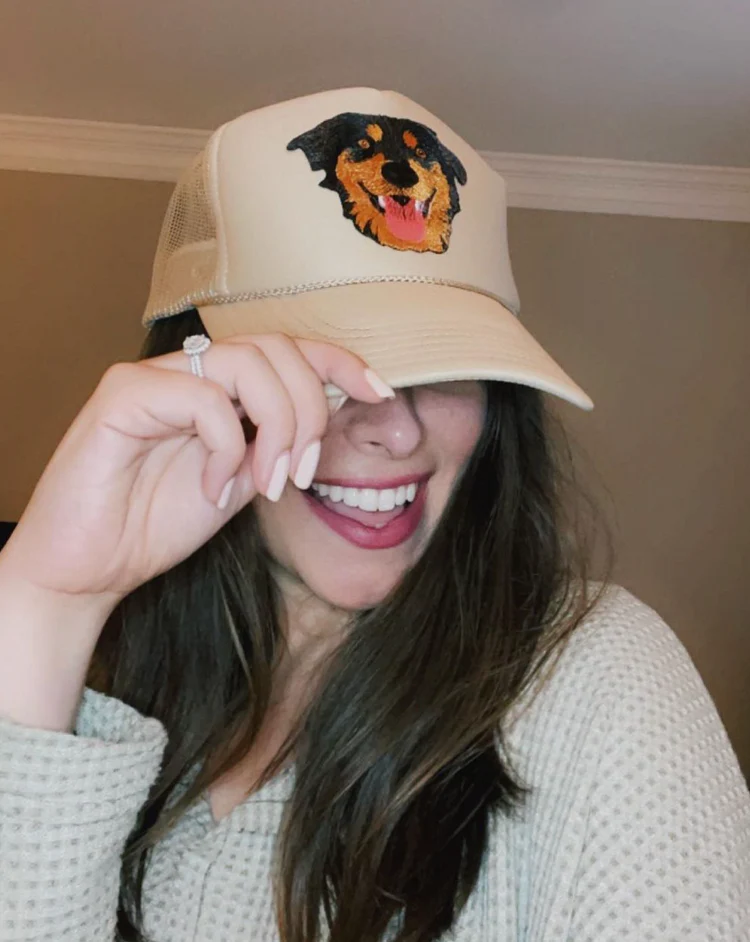 Embroidered Pet Portrait Organic Cotton Baseball Cap