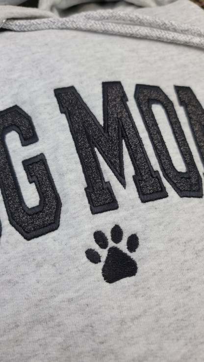 DOG MOM Glitter HOODED Sweatshirt