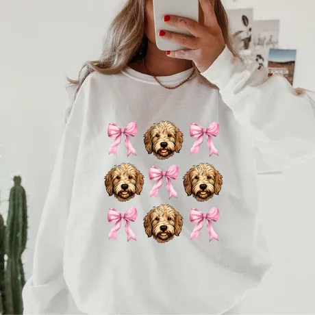 Custom Dog with Bow Sweatshirt - Perfect Gift for Pet Moms