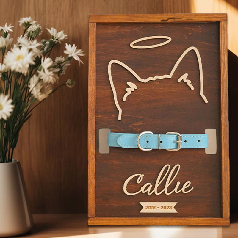 Mother's Day Gift Personalized Pet Collar Frame for Pet Loss Memorial Gift
