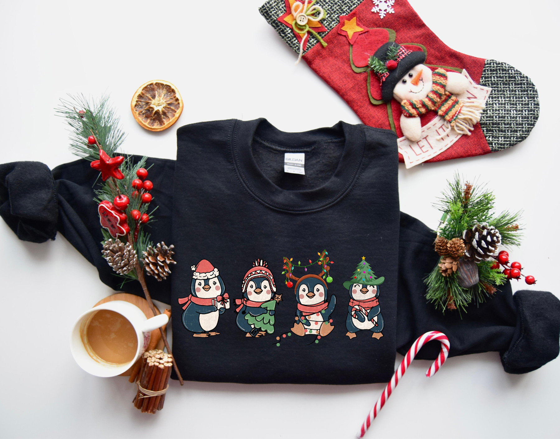 Penguin Merry Christmas Sweatshirt, Cute Penguin Lover Shirt, Winter Holiday Sweatshirt