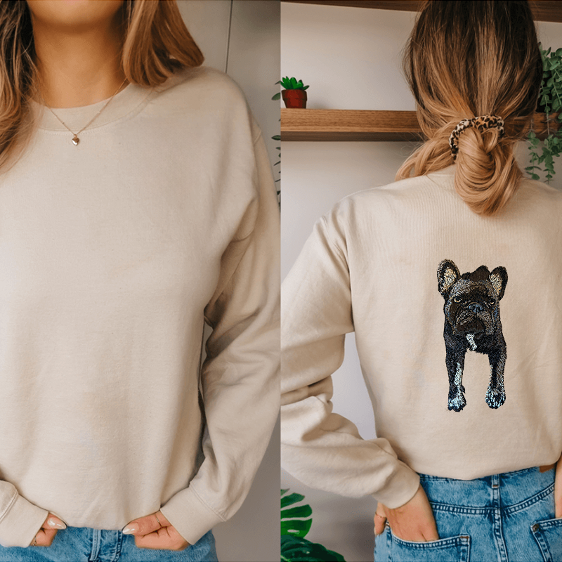 Custom Pet Fullbody Fullcolor Embroidered T-shirt Sweatshirt Hoodie