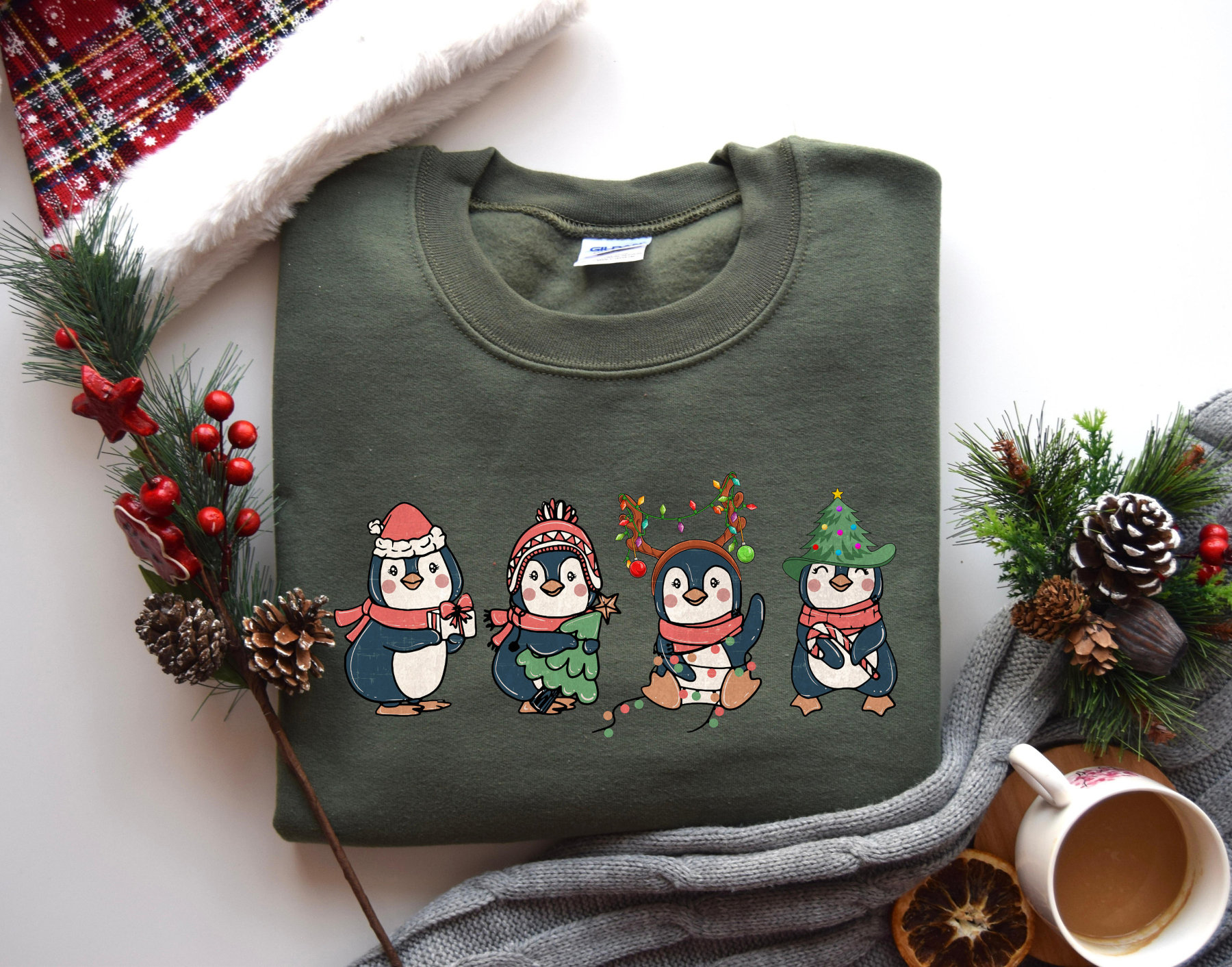 Penguin Merry Christmas Sweatshirt, Cute Penguin Lover Shirt, Winter Holiday Sweatshirt