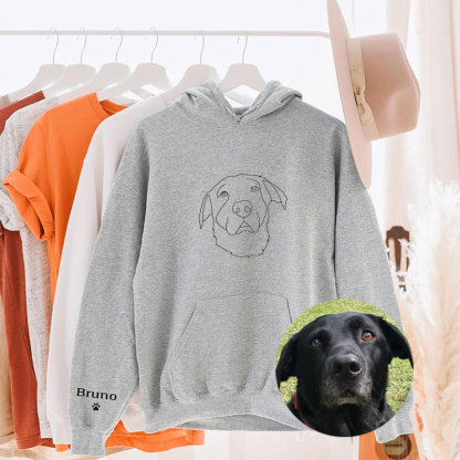 Custom Embroidered Pet Outline Portrait Hoodie/Sweatshirt/T-shirt
