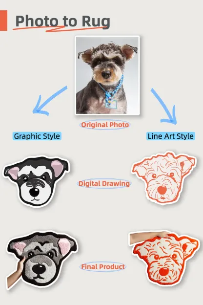 Custom Pet Tufted Rug with Name | Handcrafted Acrylic Yarn Pet Portrait Carpet | Personalized Pet Face Mat