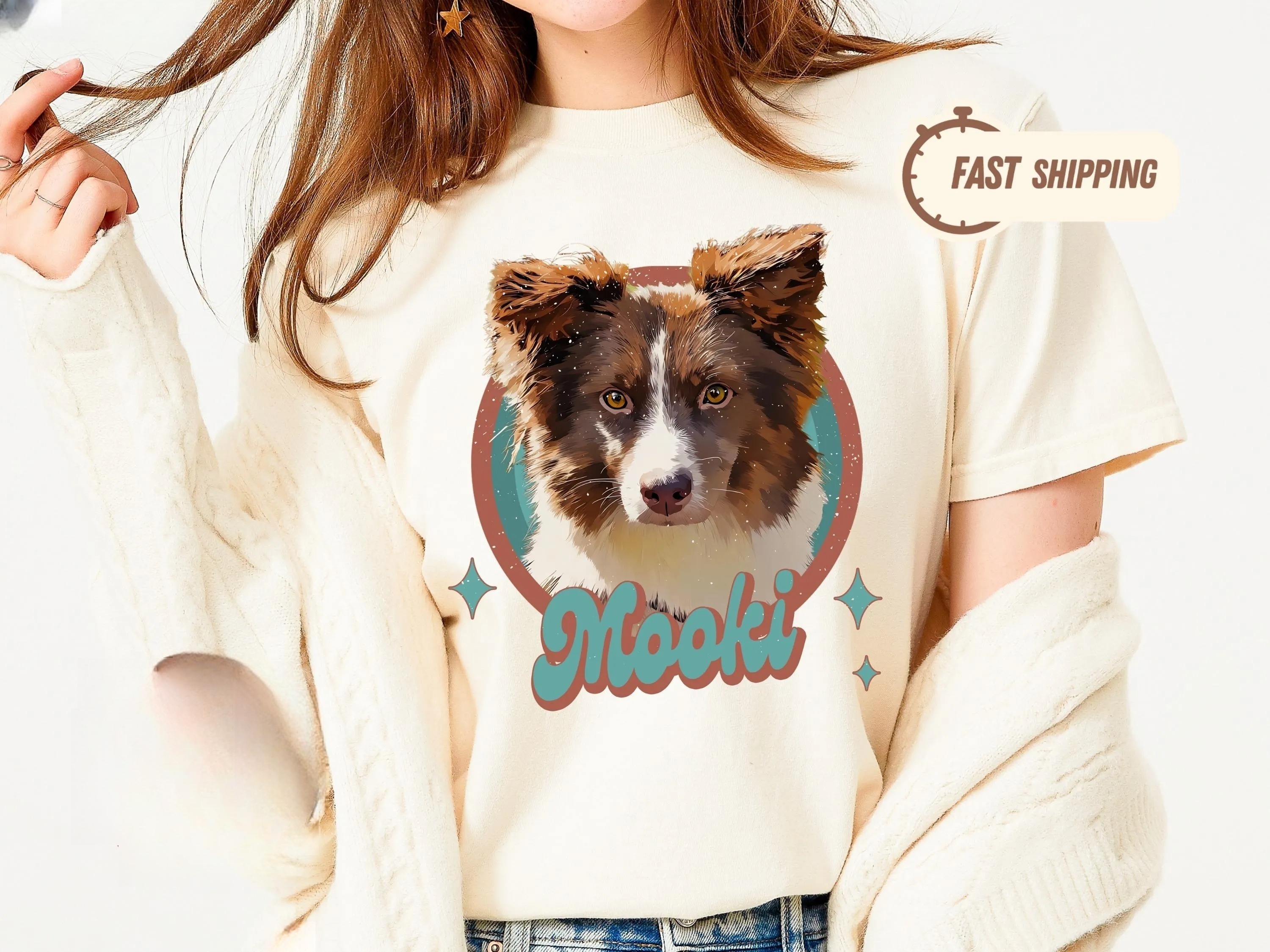 Vintage Retro Pet Shirt Pet Photo + Name Custom Dog Portrait Sweatshirt Hoodie T-shirt