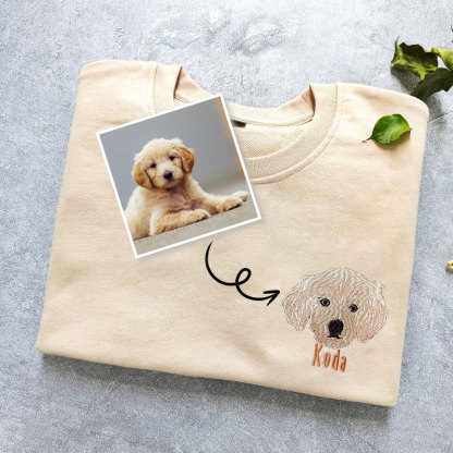 Custom Embroidered Pet Sweatshirt, Personalized with Your Pet’s Photo Embroidery Hoodie