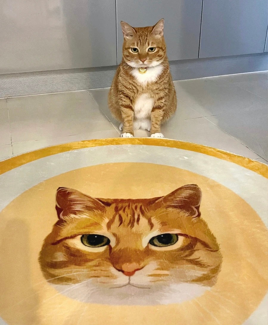 Custom Pet Portrait Rug – Pink-Themed