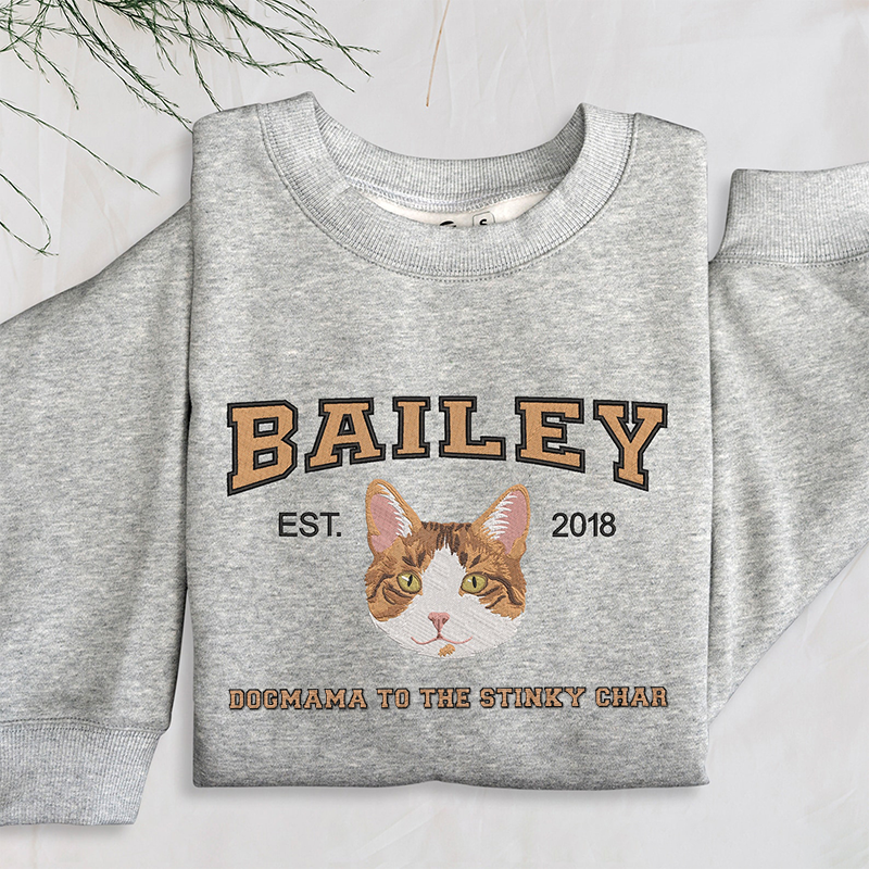 Personalized Embroidered Pet Sweatshirt with Pets Name, Custom Text