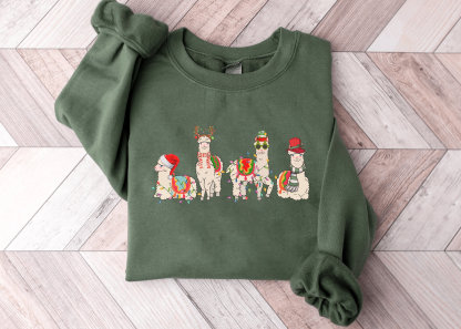 Funny Christmas Alpaca Sweatshirt, Llama Holiday Shirt, Christmas Sweatshirt, Animal Xmas Gifts