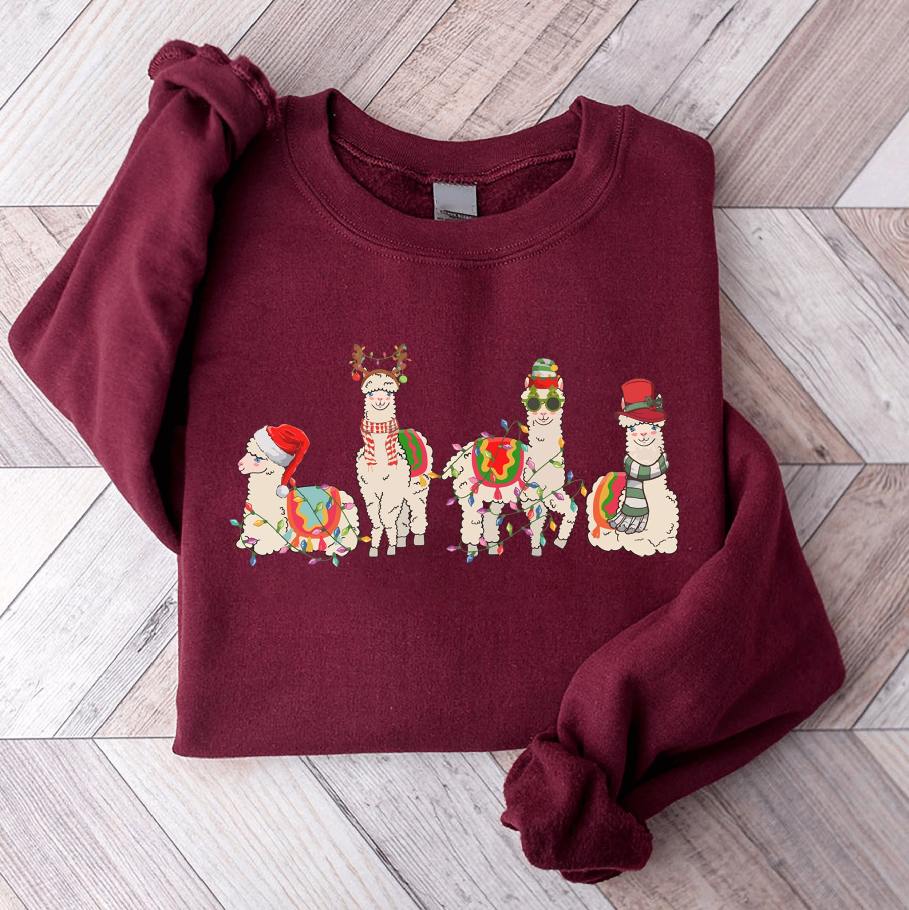 Funny Christmas Alpaca Sweatshirt, Llama Holiday Shirt, Christmas Sweatshirt, Animal Xmas Gifts