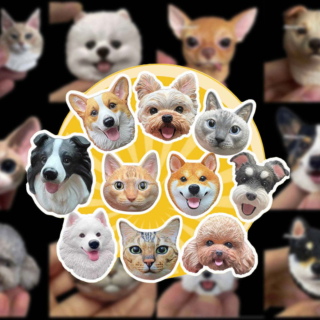 Custom Pet Face Figurine – Multifunctional Pet Portrait Fridge Magnet