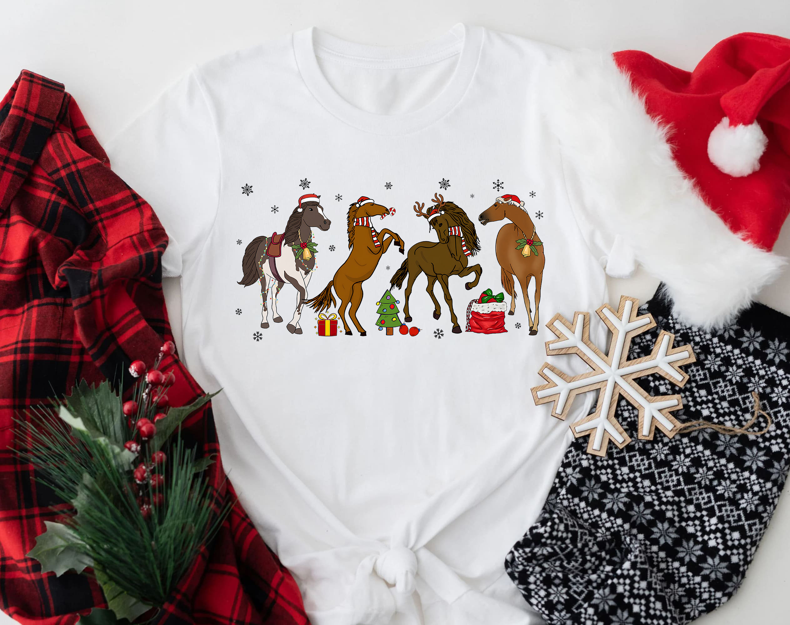 Christmas Horse Sweatshirt, Merry Horsemas Shirt, Christmas Farm Animals Shirt, Horse Lover Shirt