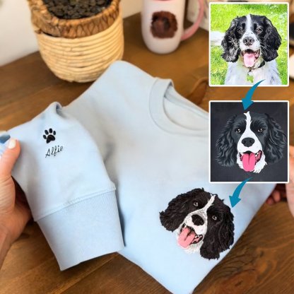 Personalized Pet Portrait Embroidered Sweatshirt