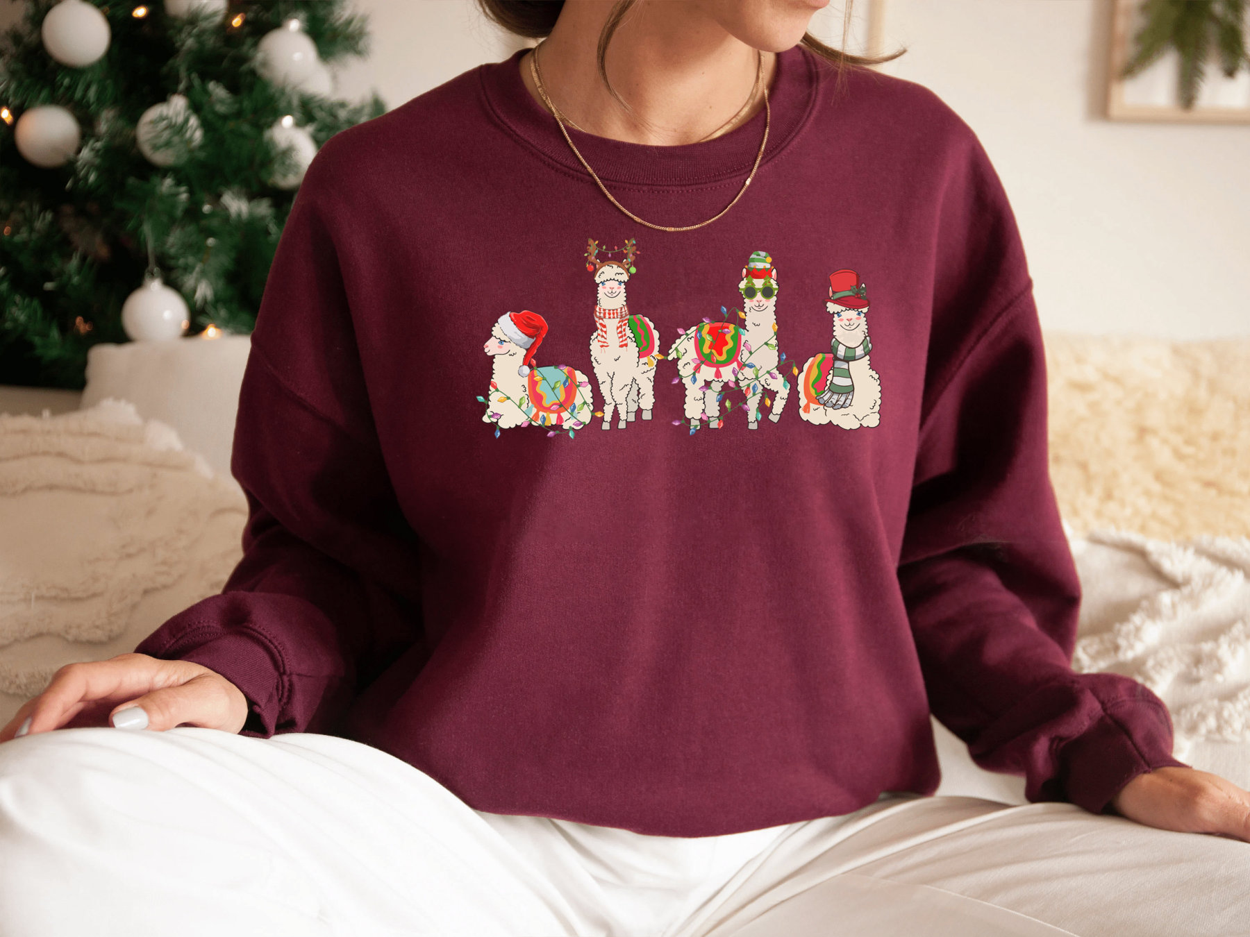 Funny Christmas Alpaca Sweatshirt, Llama Holiday Shirt, Christmas Sweatshirt, Animal Xmas Gifts