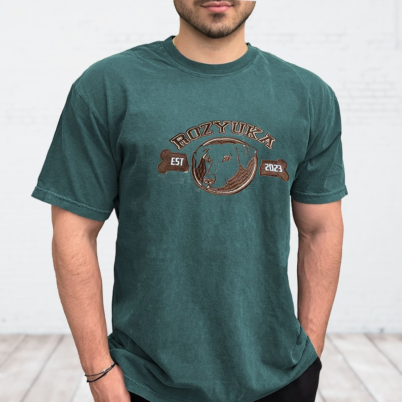 Embroidered Custom Pet with Name, Custom Pet Portrait T-shirt Hoodie Crewneck