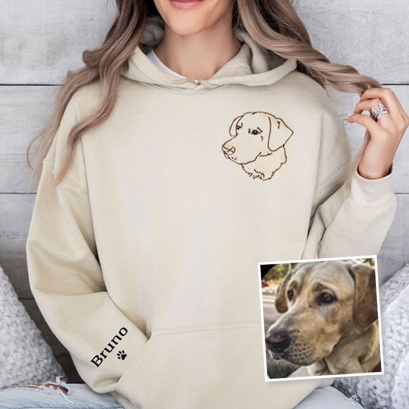 Custom Pet Embroidered Sweatshirt,Custom Dog Portrait,Embroidered Sweatshirt,Custom Pet Gifts