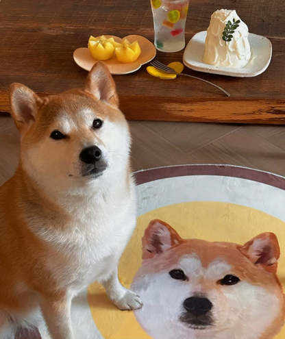 Custom Pet Portrait Rug – Pink-Themed