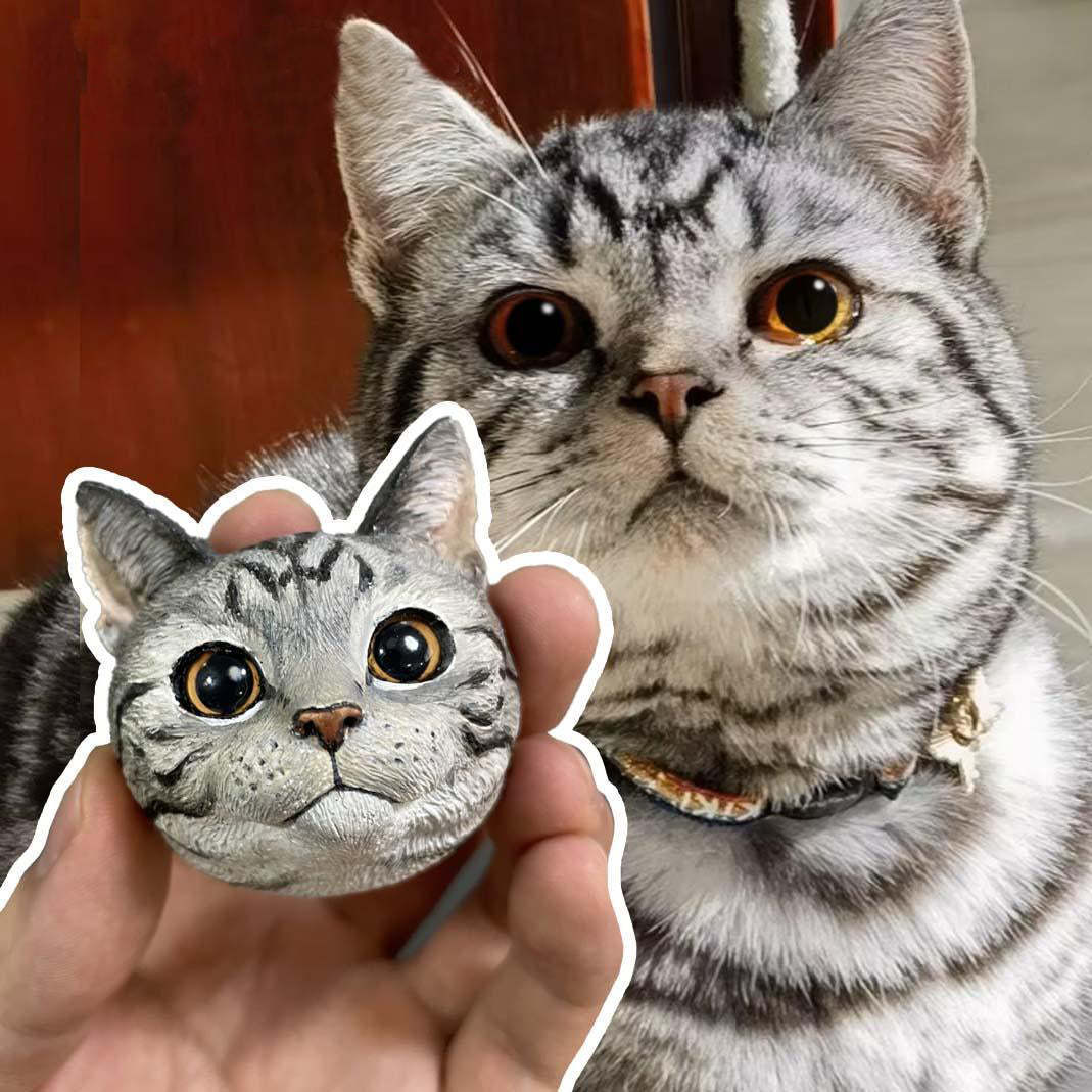 Custom Pet Face Figurine – Multifunctional Pet Portrait Fridge Magnet and Car Air Freshener