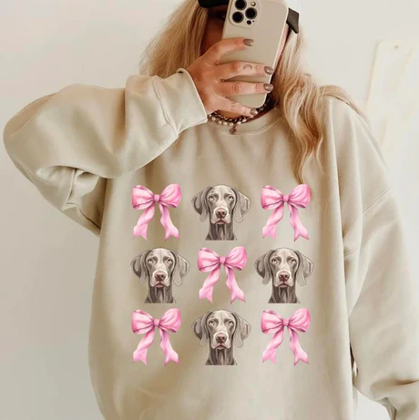 Custom Dog with Bow Sweatshirt - Perfect Gift for Pet Moms