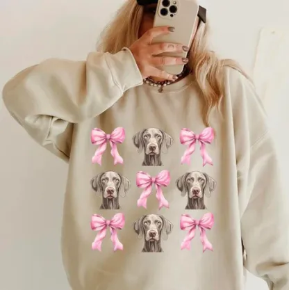 Custom Dog with Bow Sweatshirt - Perfect Gift for Pet Moms