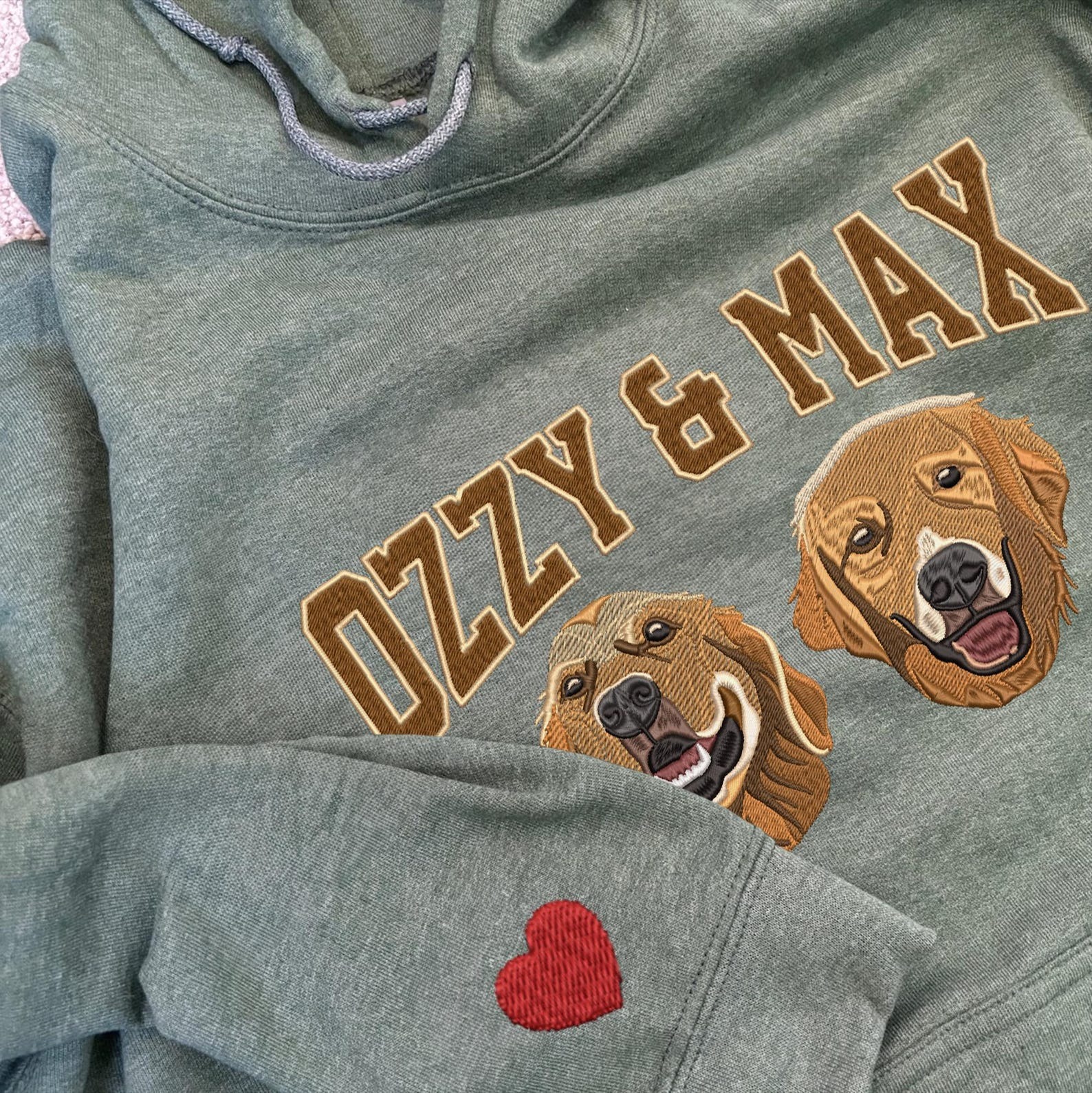 Personalized Embroidered Pet Face and Name Sweatshirt for Pet Lovers