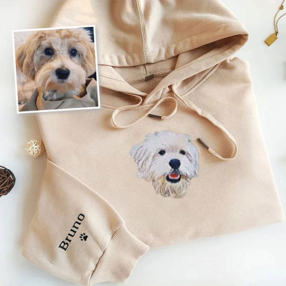Personalized Pet Portrait Embroidered Sweatshirt T-shirt Hoodie