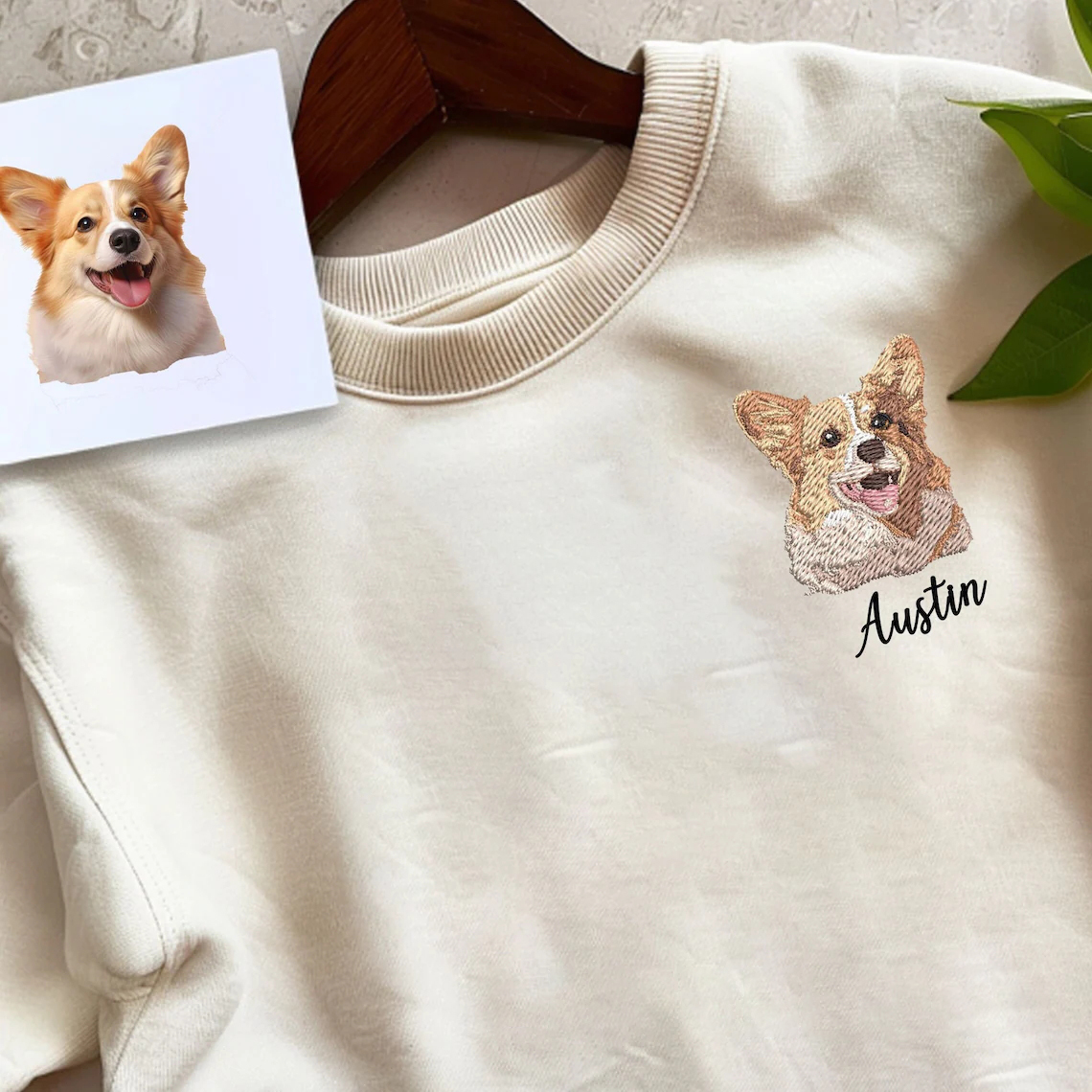 Personalized Pet Portrait Embroidered Sweatshirt