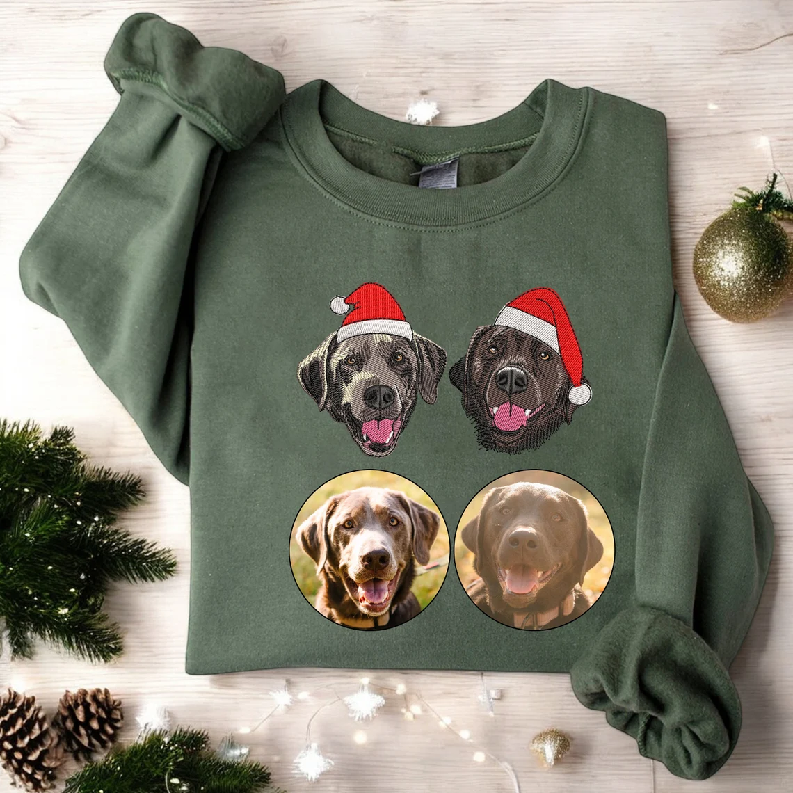 🎄🐾Embroidered Pet Portrait Christmas Jumper Sweatshirt