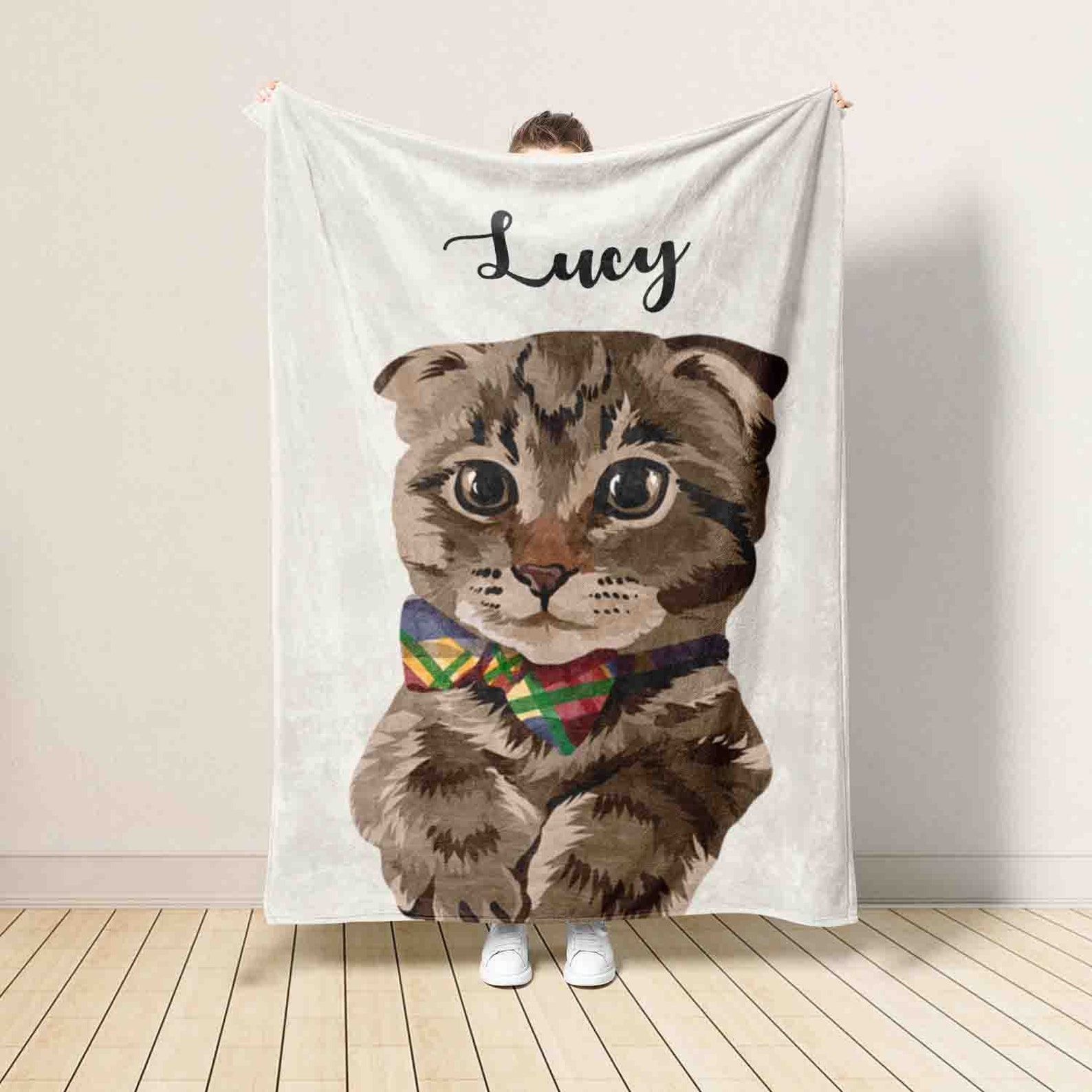 Personalized Dog Face Photo Blanket, Custom Pet Christmas Blanket, Gift For Pet Lover