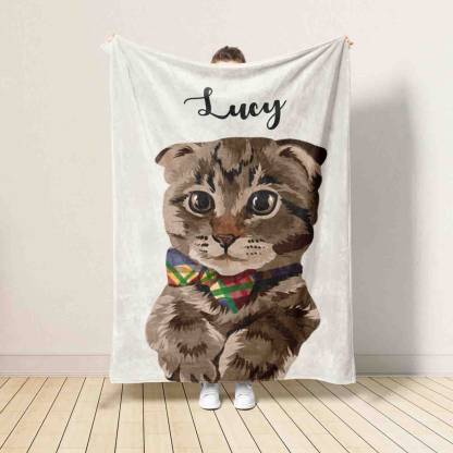 Personalized Dog Face Photo Blanket, Custom Pet Christmas Blanket, Gift For Pet Lover