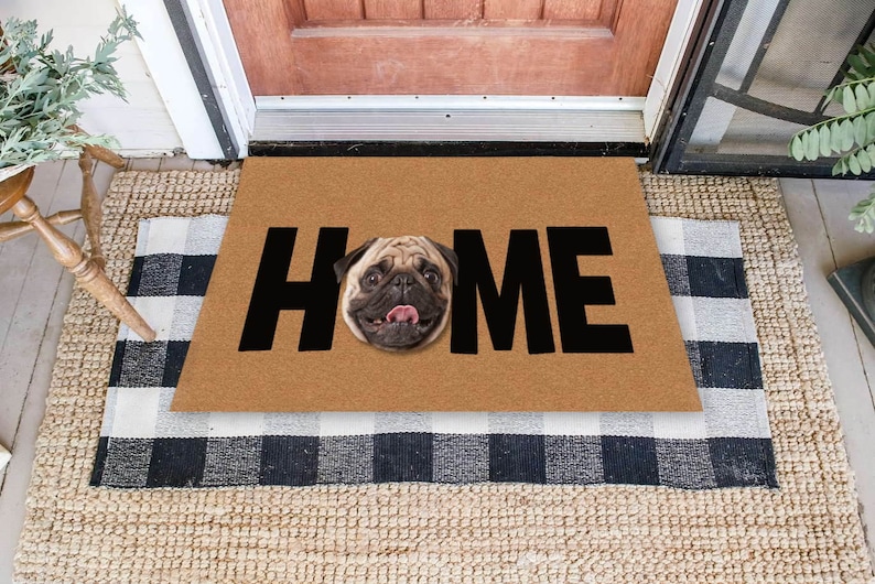 Custom Dog Photo Welcome Doormat, Home Mat with Dog's Picture, Personalized Pet Housewarming Gift for Dog Owners, Dog Gift