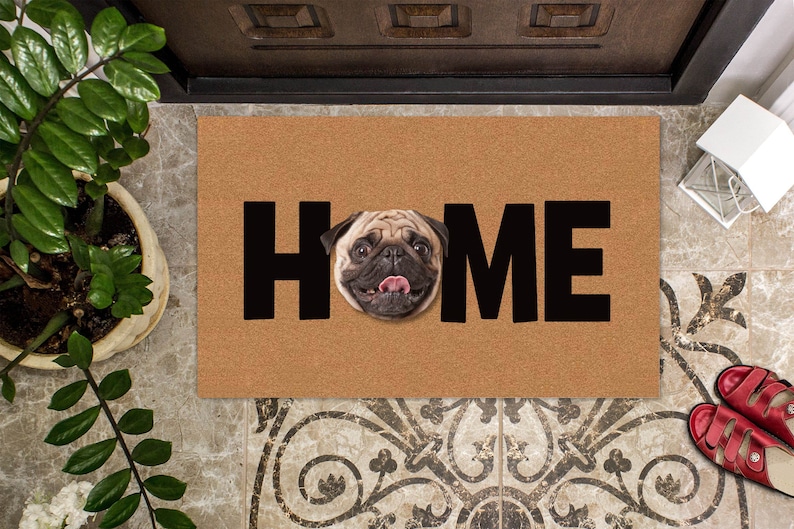 Custom Dog Photo Welcome Doormat, Home Mat with Dog's Picture, Personalized Pet Housewarming Gift for Dog Owners, Dog Gift