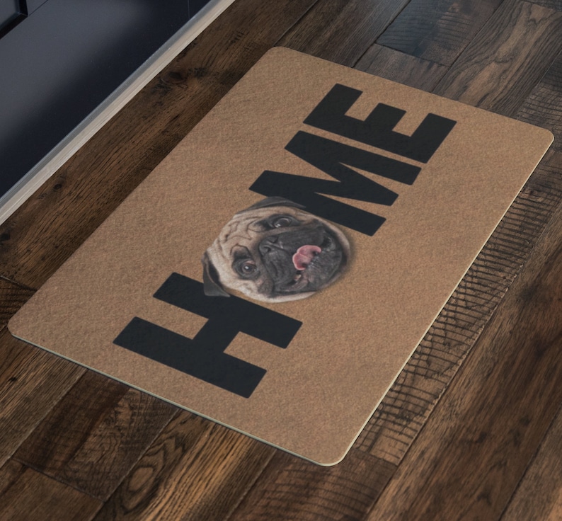 Custom Dog Photo Welcome Doormat, Home Mat with Dog's Picture, Personalized Pet Housewarming Gift for Dog Owners, Dog Gift