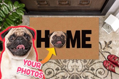 Custom Dog Photo Welcome Doormat, Home Mat with Dog's Picture, Personalized Pet Housewarming Gift for Dog Owners, Dog Gift