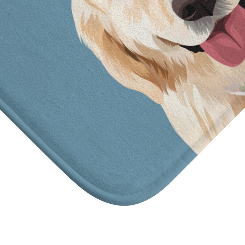 Custom Pet Portrait Bath Mat, Personalized Dog Portrait Door Mat, Floor Mats, Bathroom Decor, Dog Home Decor, Housewarming Gift, Bath Rug