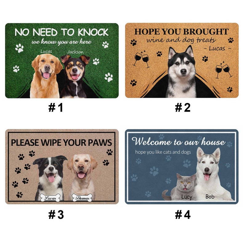 Personalized Pet Photo Doormat, Custom Cat Doormat, Dog&Cat Lover Housewarming Outdoor No Slip Mat