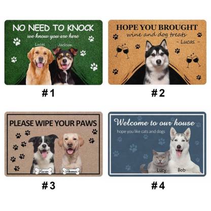 Personalized Pet Photo Doormat, Custom Cat Doormat, Dog&Cat Lover Housewarming Outdoor No Slip Mat