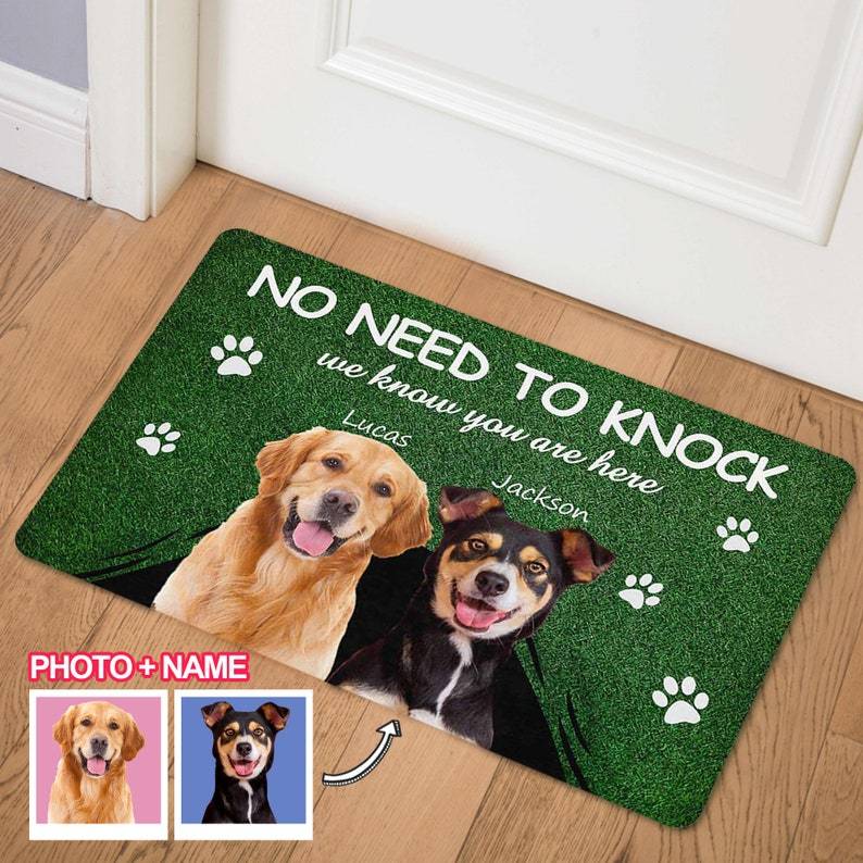 Personalized Pet Photo Doormat, Custom Cat Doormat, Dog&Cat Lover Housewarming Outdoor No Slip Mat