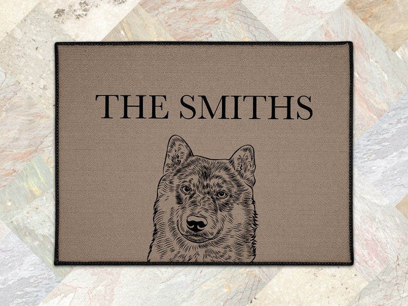 Custom Dog Portraits Doormat, Customized Pet Portrait Door Mat, Personalized Cat Portrait Welcome Mat Dog Floor Mat Rug, Pet Portrait Gift