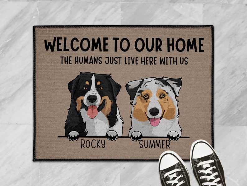 Custom Pet Portraits Doormat, Customized Dog Portrait Door Mat, Personalized Cat Portrait Welcome Mat Dog Floor Mat Rug, Pet Portrait Gift