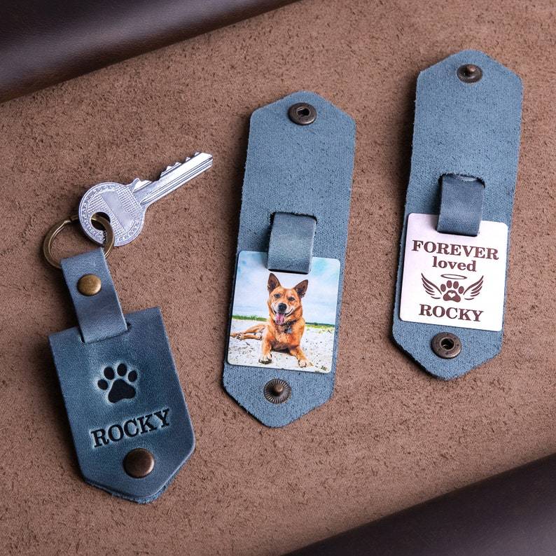 Dog loss gift, Custom dog keychain with picture, lost of dog keychain, in a memory of dog gift, remembrance keychain