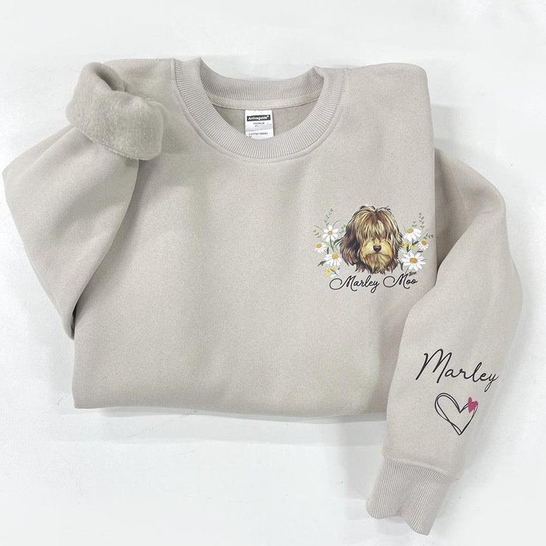 Custom Dog Portrait Sweater, Personalized Pet Face And Pet Name Sweatshirt, Custom Pet Portrait, Dog Pullover Dog Sweatshirt Dog Mom Gift