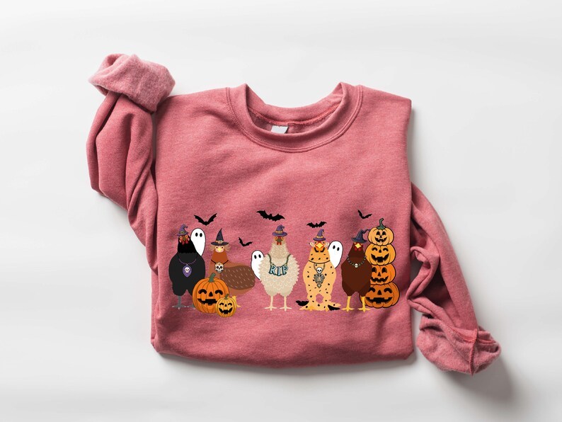 Cute Halloween Chickens Sweatshirt, Halloween Chickens Lover Sweatshirt, Funny Halloween Sweater, Halloween Chicken Gift, Thanksgiving Shirt