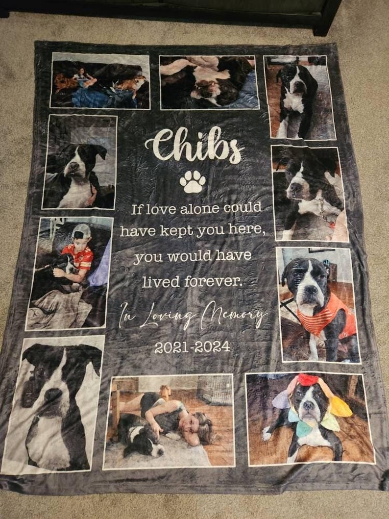 Custom Dog Photo Blanket, Dog Memorial Gift, Pet Sympathy Gift, Dog Loss Gift, Pet Loss Blanket, Pet Loss Memorial Gift, Christmas Keepsake