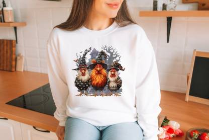 Halloween Chickens Sweatshirt, Spooky Chicken Halloween Gifts, Chicken Lover Gift Sweatshirt